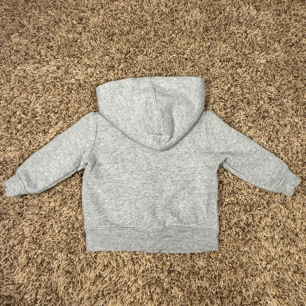 Ralph‎ Lauren Baby Boys Heather Gray Full Zip Fleece Hoodie 9M Pony Logo